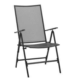 Ensemble de salle à manger de jardin 5 pcs Acier Anthracite