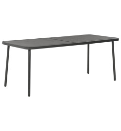 Mobilier de salle à manger d'extérieur 9 pcs Acier Gris foncé