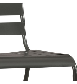 Mobilier de salle à manger d'extérieur 9 pcs Acier Gris foncé