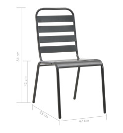 Mobilier de salle à manger d'extérieur 9 pcs Acier Gris foncé