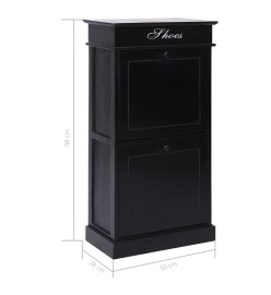 Armoire à chaussures Noir 50 x 28 x 98 cm Bois de Paulownia