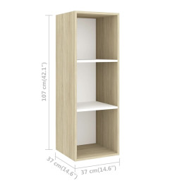 Ensemble de meuble TV 3 pcs Blanc et chêne sonoma Aggloméré