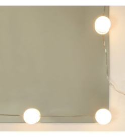 Ensemble de coiffeuse avec LED Gris béton Bois d'ingénierie