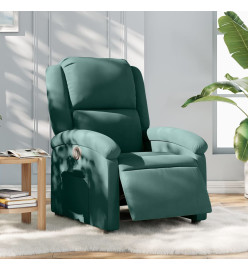 Fauteuil inclinable électrique vert foncé velours