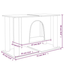 Arbre à chat avec griffoirs en sisal Gris foncé 50 cm