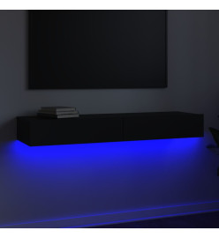 Meuble TV avec lumières LED Noir 120x35x15,5 cm