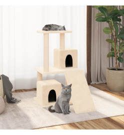 Arbre à chat avec griffoirs en sisal Crème 82 cm