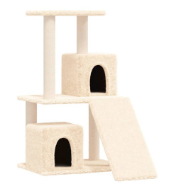 Arbre à chat avec griffoirs en sisal Crème 82 cm