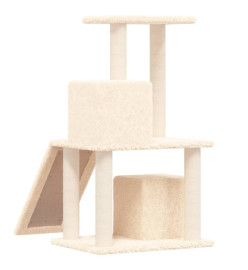 Arbre à chat avec griffoirs en sisal Crème 82 cm