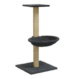 Arbre à chat avec griffoir en sisal Gris foncé 74 cm