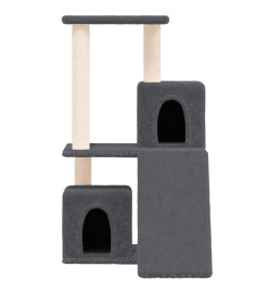 Arbre à chat avec griffoirs en sisal Gris foncé 82 cm