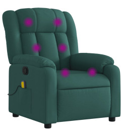 Fauteuil de massage inclinable Vert foncé Tissu