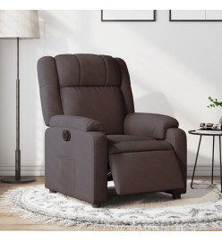 Fauteuil inclinable électrique Marron foncé Tissu