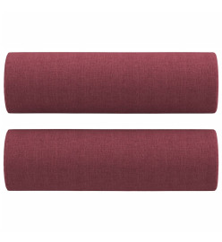 Canapé 2 places avec oreillers bordeaux 140 cm tissu