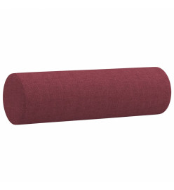 Canapé 2 places avec oreillers bordeaux 140 cm tissu