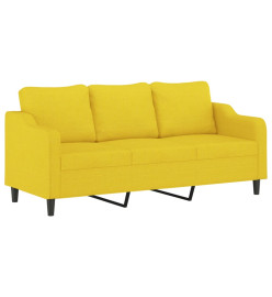 Canapé à 3 places Jaune clair 180 cm Tissu