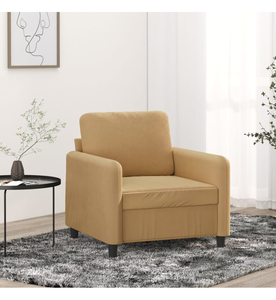 Fauteuil Marron 60 cm Velours