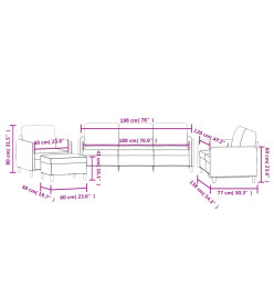 Ensemble de canapés 4 pcs jaune velours