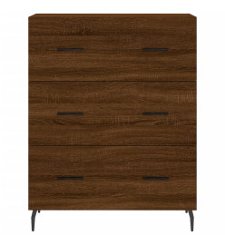 Buffet haut Chêne marron 69,5x34x180 cm Bois d'ingénierie