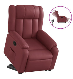 Fauteuil inclinable électrique rouge bordeaux similicuir