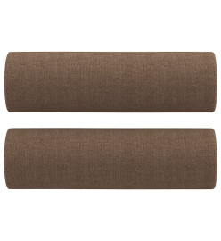 Canapé 2 places avec oreillers décoratifs marron 120 cm tissu