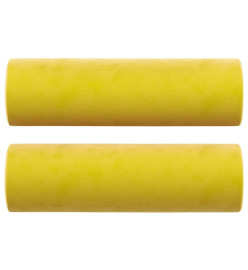 Canapé 2 places avec oreillers décoratifs jaune 120 cm velours