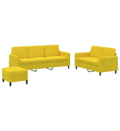 Ensemble de canapés 3 pcs jaune velours