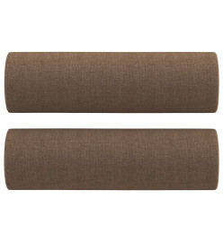 Canapé 3 places avec oreillers décoratifs marron 180 cm tissu