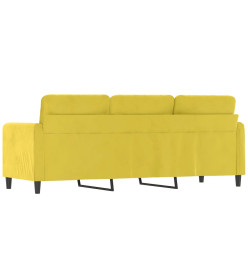 Canapé à 3 places Jaune 180 cm Velours