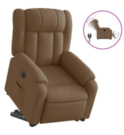 Fauteuil inclinable électrique marron tissu