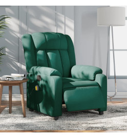 Fauteuil de massage inclinable électrique Vert foncé Tissu