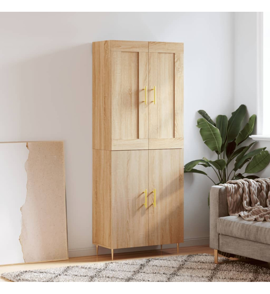 Buffet haut Chêne sonoma 69,5x34x180 cm Bois d'ingénierie Buffet haut Chêne sonoma 69,5x34x180 cm Bois d'ingénierie