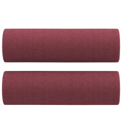 Canapé 2 places avec oreillers bordeaux 120 cm tissu