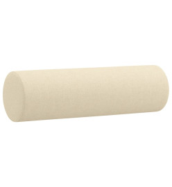 Canapé 3 places avec oreillers décoratifs crème 180 cm tissu