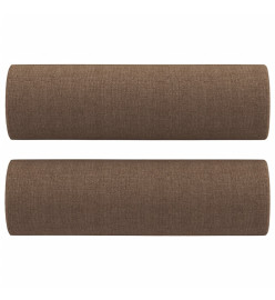 Ensemble de canapés 2 pcs avec coussins marron tissu