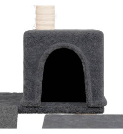 Arbre à chat avec griffoirs en sisal Gris foncé 82 cm