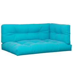 Coussins de palette lot de 3 turquoise tissu