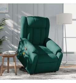 Fauteuil inclinable de massage Vert foncé Tissu