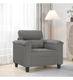 Fauteuil gris foncé 60 cm tissu microfibre