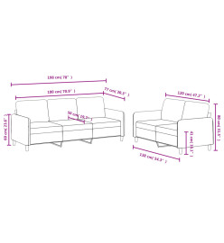 Ensemble de canapés 2 pcs jaune velours