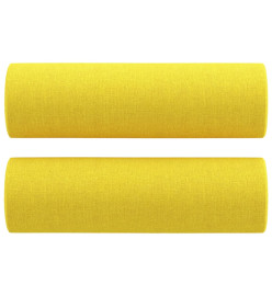 Canapé 2 places avec oreillers jaune clair 140 cm tissu