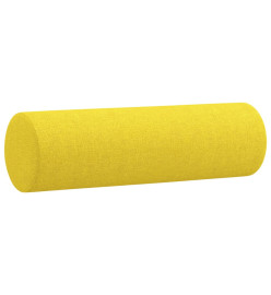 Canapé 2 places avec oreillers jaune clair 140 cm tissu