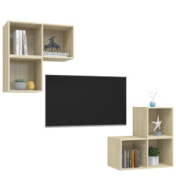 Ensemble de meuble TV 4 pcs Chêne sonoma Aggloméré