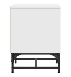 Tables de chevet avec portes en verre 2 pcs blanc 35x37x50 cm