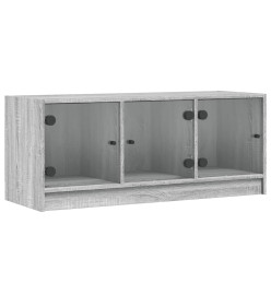 Meuble TV avec portes en verre sonoma gris 102x37x42 cm