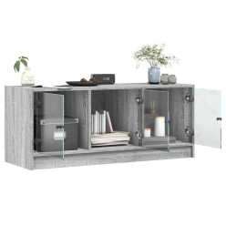 Meuble TV avec portes en verre sonoma gris 102x37x42 cm