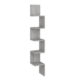 Étagère angle murale Sonoma gris 20x20x127,5 cm Bois ingénierie