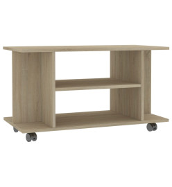 Meuble TV et roulettes chêne sonoma 80x40x45 cm bois ingénierie