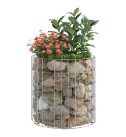 Poteau à gabion circulaire Acier galvanisé Ø50x50 cm