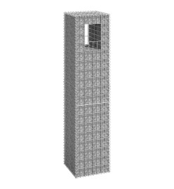 Poteau à panier de gabion 40x40x180 cm Fer